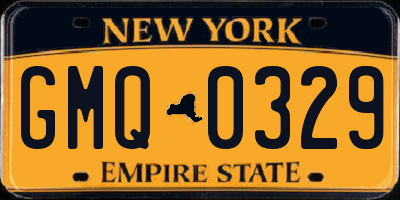NY license plate GMQ0329