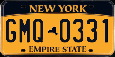 NY license plate GMQ0331