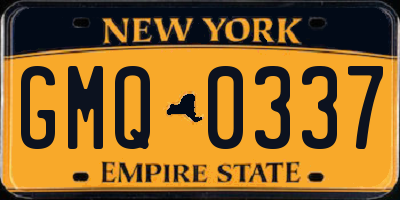 NY license plate GMQ0337