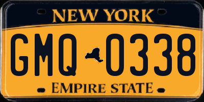 NY license plate GMQ0338
