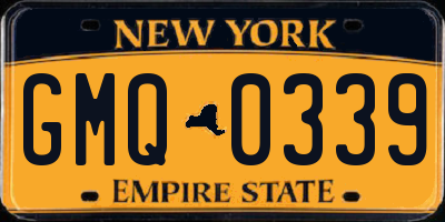 NY license plate GMQ0339