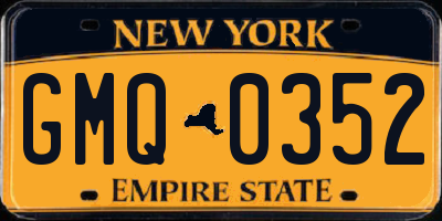 NY license plate GMQ0352
