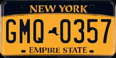 NY license plate GMQ0357