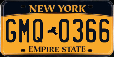 NY license plate GMQ0366