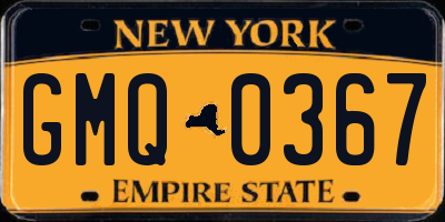 NY license plate GMQ0367