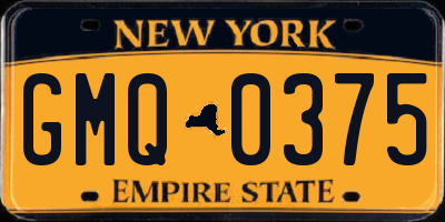 NY license plate GMQ0375