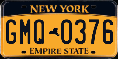 NY license plate GMQ0376