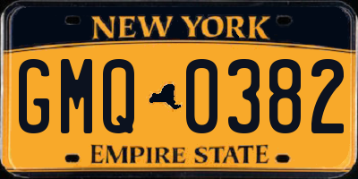 NY license plate GMQ0382