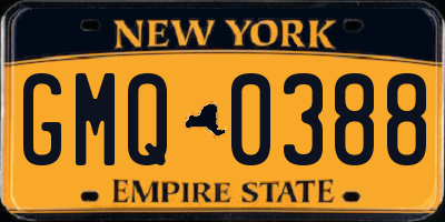 NY license plate GMQ0388