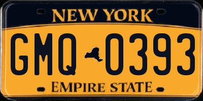 NY license plate GMQ0393