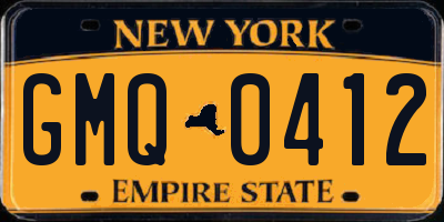 NY license plate GMQ0412