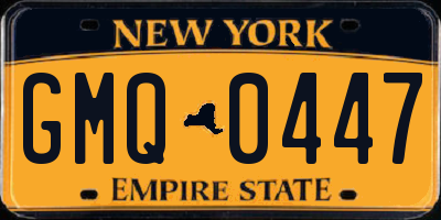 NY license plate GMQ0447