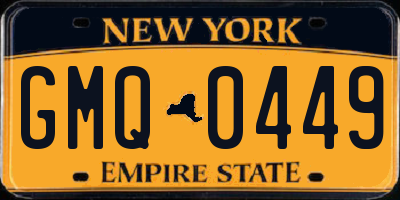 NY license plate GMQ0449
