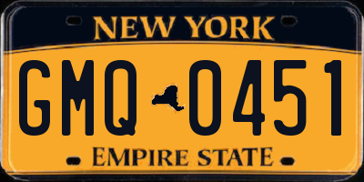 NY license plate GMQ0451
