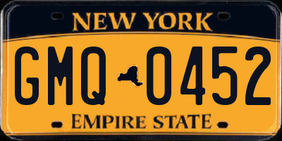 NY license plate GMQ0452