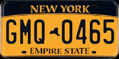 NY license plate GMQ0465