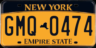 NY license plate GMQ0474