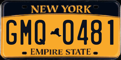 NY license plate GMQ0481