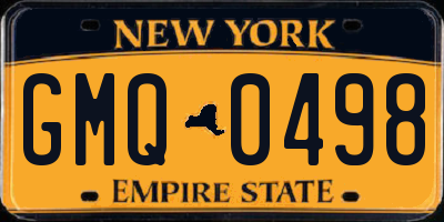 NY license plate GMQ0498