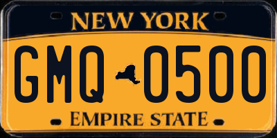 NY license plate GMQ0500