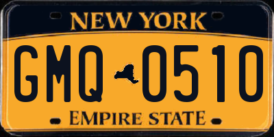 NY license plate GMQ0510