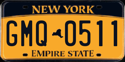 NY license plate GMQ0511