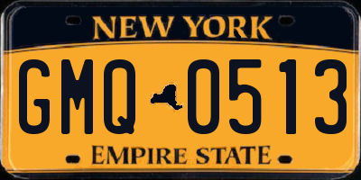NY license plate GMQ0513