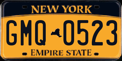 NY license plate GMQ0523