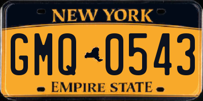 NY license plate GMQ0543