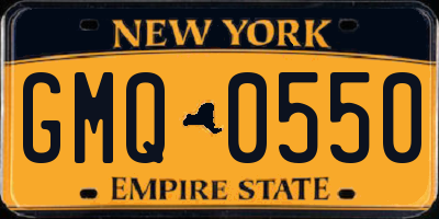 NY license plate GMQ0550
