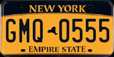 NY license plate GMQ0555