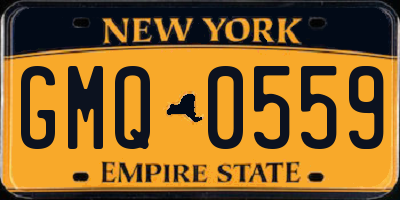 NY license plate GMQ0559