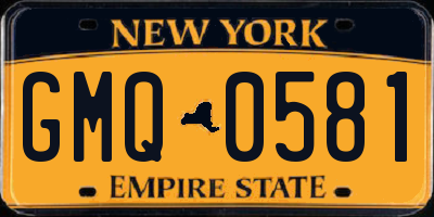 NY license plate GMQ0581