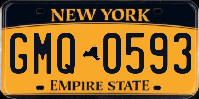 NY license plate GMQ0593
