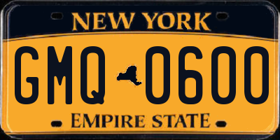 NY license plate GMQ0600