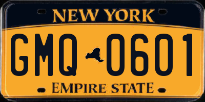 NY license plate GMQ0601
