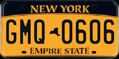 NY license plate GMQ0606