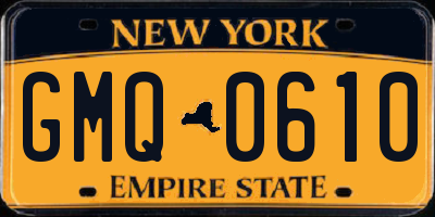NY license plate GMQ0610