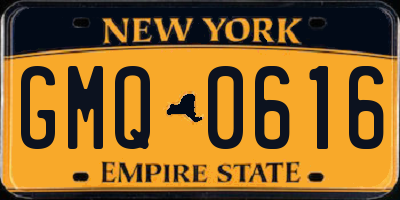 NY license plate GMQ0616