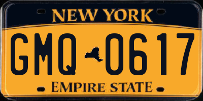 NY license plate GMQ0617