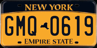NY license plate GMQ0619