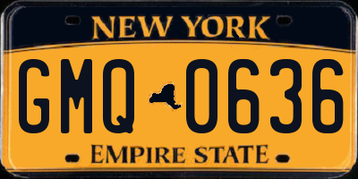 NY license plate GMQ0636