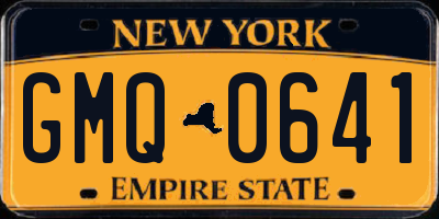NY license plate GMQ0641