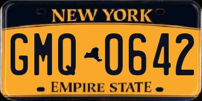 NY license plate GMQ0642