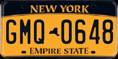 NY license plate GMQ0648