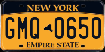 NY license plate GMQ0650