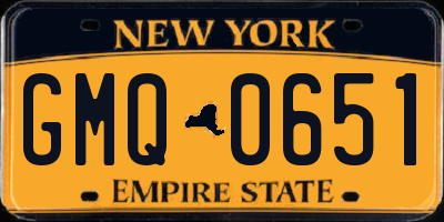 NY license plate GMQ0651