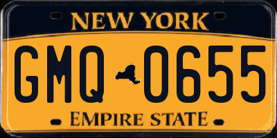 NY license plate GMQ0655