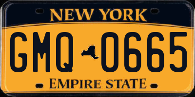 NY license plate GMQ0665