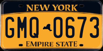 NY license plate GMQ0673